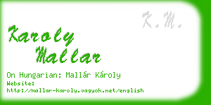 karoly mallar business card