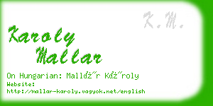 karoly mallar business card